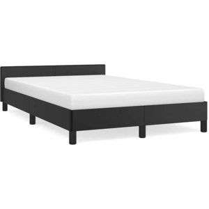 vidaXL Cadre de lit avec tête de lit Noir 120x200 cm Similicuir pas cher