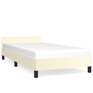 vidaXL Cadre de lit avec tête de lit Crème 90x190 cm Similicuir