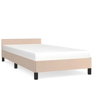 vidaXL Vidaxl Cadre De Lit Avec Tête De Lit Cappuccino 90x190 Cm Similicuir pas cher