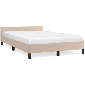 vidaXL Cadre de lit avec tête de lit sans matelas cappuccino 140x190cm pas cher