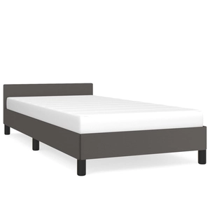 vidaXL Cadre de lit avec tête de lit Gris 140x200 cm Similicuir pas cher