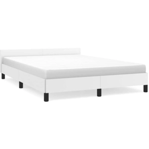 vidaXL Cadre de lit avec tête de lit Blanc 140x200 cm Similicuir pas cher