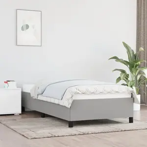 vidaXL Cadre de lit Gris clair 90x200 cm Tissu pas cher