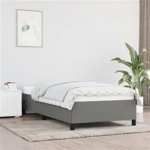 vidaXL Cadre de lit Gris foncé 90x200 cm Tissu pas cher