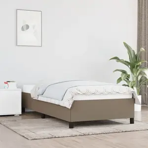 vidaXL Cadre de lit Taupe 90x200 cm Tissu pas cher