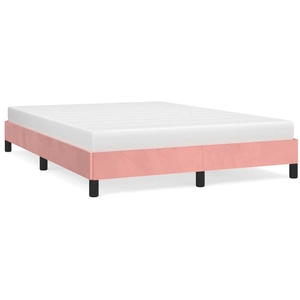 vidaXL Cadre de lit Rose 140x200 cm Velours pas cher