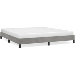 vidaXL Cadre de lit Gris clair 160x200 cm Velours pas cher