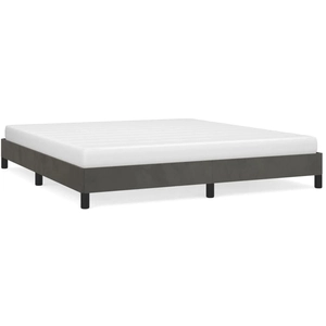 vidaXL Cadre de lit Gris foncé 180 x 200 cm Velours pas cher