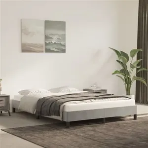 vidaXL Cadre de lit Gris clair 140x200 cm Velours pas cher
