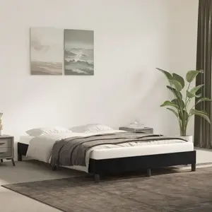 vidaXL Cadre de lit Noir 140x190 cm Velours pas cher