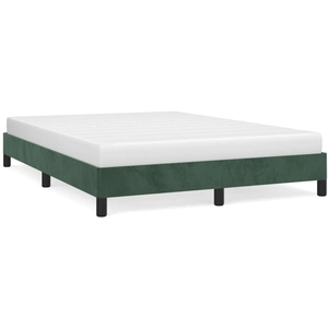 vidaXL Cadre de lit Vert foncé 140x200 cm Velours pas cher