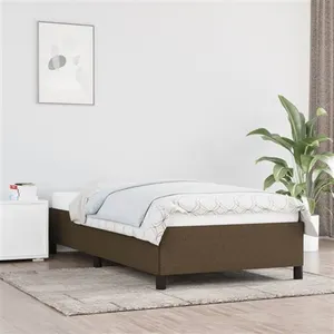 vidaXL Cadre de lit Marron foncé 90x190 cm Tissu pas cher