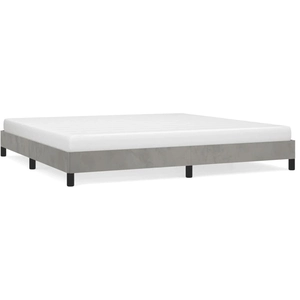 vidaXL Cadre de lit Gris clair 200x200 cm Velours