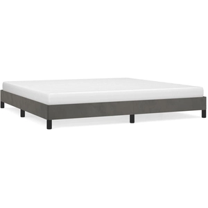 vidaXL Cadre de lit Gris foncé 200 x 200 cm Velours pas cher