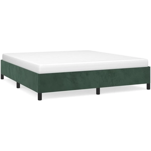 vidaXL Cadre de lit Vert foncé 180x200 cm Velours pas cher