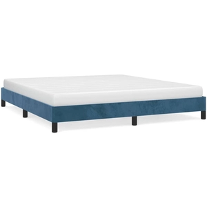 vidaXL Cadre de lit Bleu foncé 180x200 cm Velours pas cher
