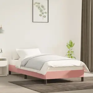 Comparateur de prix : vidaXL Cadre de lit Rose 100x200 cm Velours