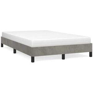 vidaXL Cadre de lit Gris clair 120x200 cm Velours pas cher