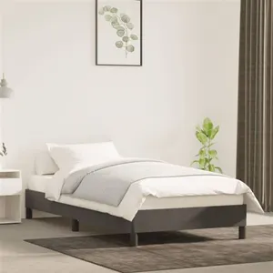 vidaXL Cadre de lit Gris foncé 90x200 cm Velours pas cher