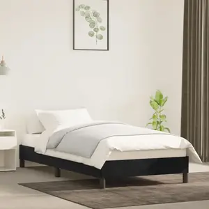 Comparateur de prix : vidaXL Cadre de lit Noir 90x200 cm Velours