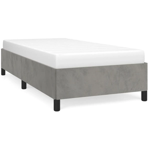 vidaXL Cadre de lit Gris clair 100x200 cm Velours pas cher