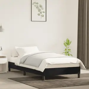 vidaXL Cadre de lit Noir 100x200 cm Velours pas cher