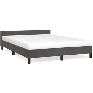 vidaXL Cadre de lit avec tête de lit Gris foncé 140x200 cm Velours
