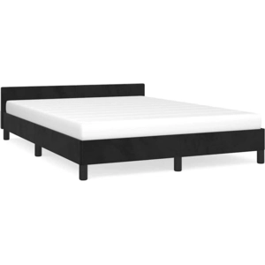 vidaXL Cadre de lit avec tête de lit Noir 140x200 cm Velours