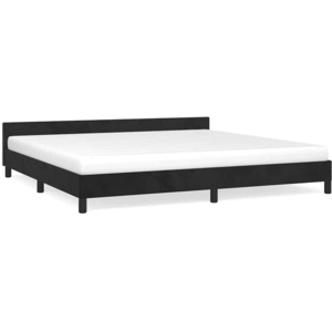 vidaXL Cadre de lit avec tête de lit Noir 200x200 cm Velours pas cher