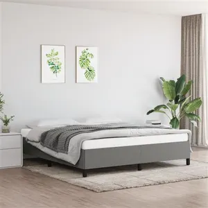 vidaXL Cadre de lit Gris foncé 180 x 200 cm Tissu pas cher