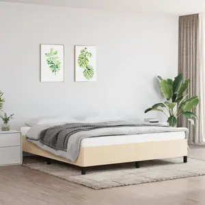 vidaXL Cadre de lit Crème 180 x 200 cm Tissu pas cher