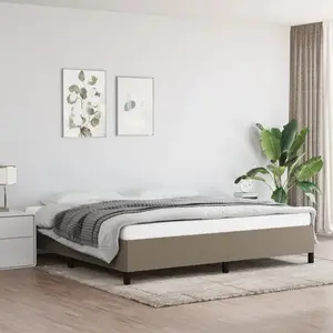 vidaXL Cadre de lit Taupe 200x200 cm Tissu pas cher