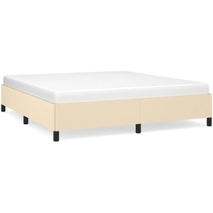 vidaXL Cadre de lit Crème 200 x 200 cm Tissu pas cher