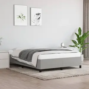 vidaXL Cadre de lit Gris clair 140x200 cm Tissu pas cher