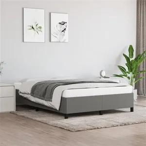 vidaXL Cadre de lit Gris foncé 140 x 200 cm Tissu