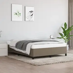 vidaXL Cadre de lit Taupe 140x200 cm Tissu pas cher