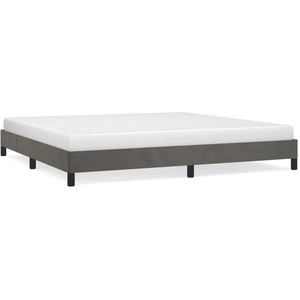 vidaXL Cadre de lit Gris foncé 200 x 200 cm Velours pas cher