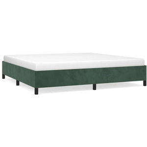 vidaXL Cadre de lit Vert foncé 200x200 cm Velours pas cher