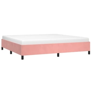 vidaXL Cadre de lit Rose 200x200 cm Velours pas cher