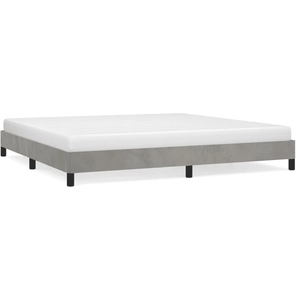 vidaXL Cadre de lit Gris clair 200x200 cm Velours pas cher