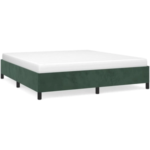 vidaXL Cadre de lit Vert foncé 160x200 cm Velours pas cher