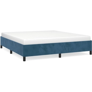 vidaXL Cadre de lit Bleu foncé 160x200 cm Velours pas cher