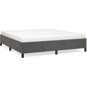 vidaXL Cadre de lit Gris foncé 160 x 200 cm Velours pas cher