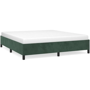 vidaXL Cadre de lit Vert foncé 180x200 cm Velours pas cher