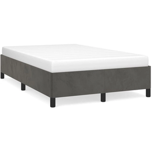 vidaXL Cadre de lit Gris foncé 120x200 cm Velours pas cher