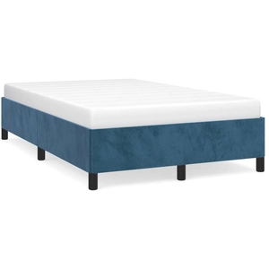vidaXL Cadre de lit Bleu foncé 120x200 cm Velours pas cher