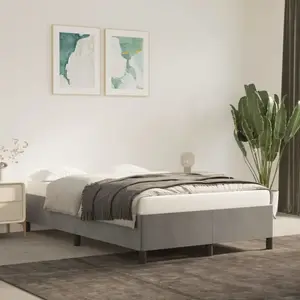 vidaXL Cadre de lit Gris clair 120x200 cm Velours pas cher
