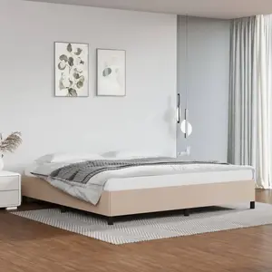 Comparateur de prix : vidaXL Cadre de lit Cappuccino 200x200 cm Similicuir