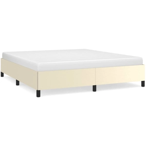 Comparateur de prix : vidaXL Cadre de lit Crème 200x200 cm Similicuir