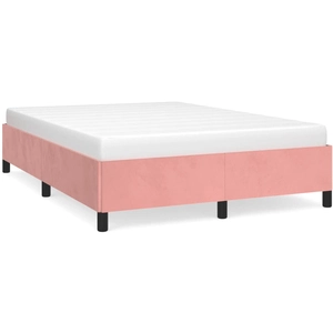 vidaXL Cadre de lit Rose 140x200 cm Velours pas cher